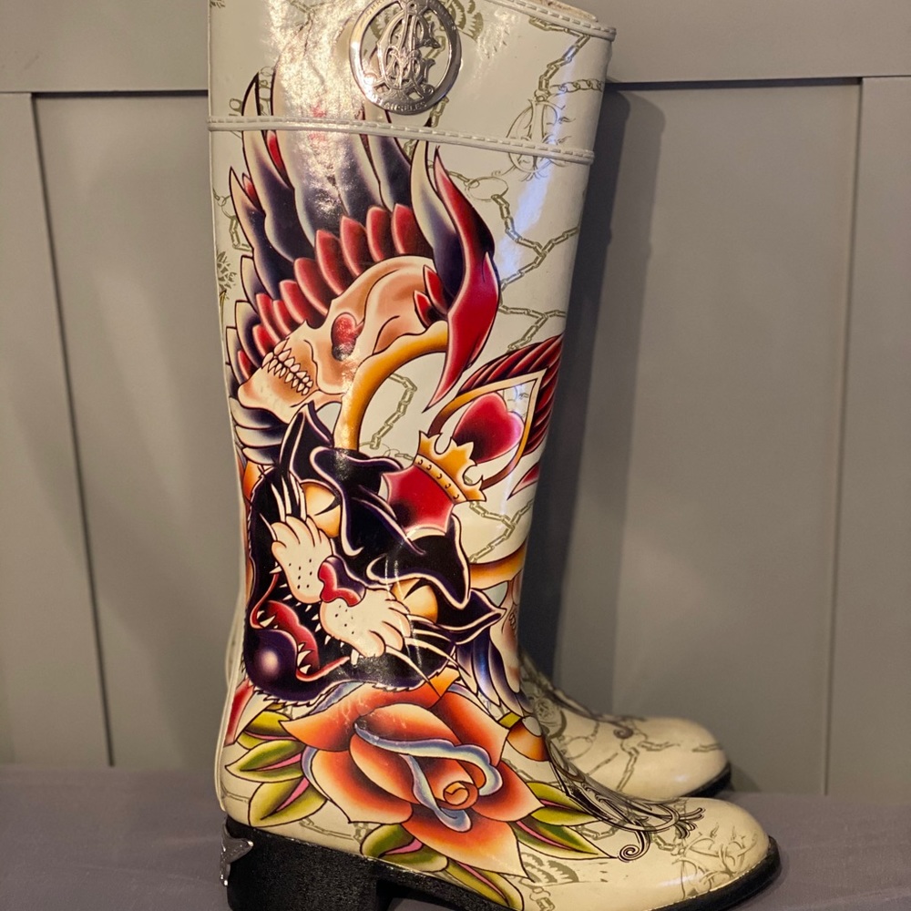 Christian Audigier Tall Rain Boots